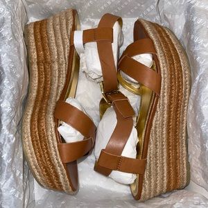 NEW❗️Lauren Ralph Lauren - Roberta Espadrilles Sandals - polo tan Wedge size 9.5